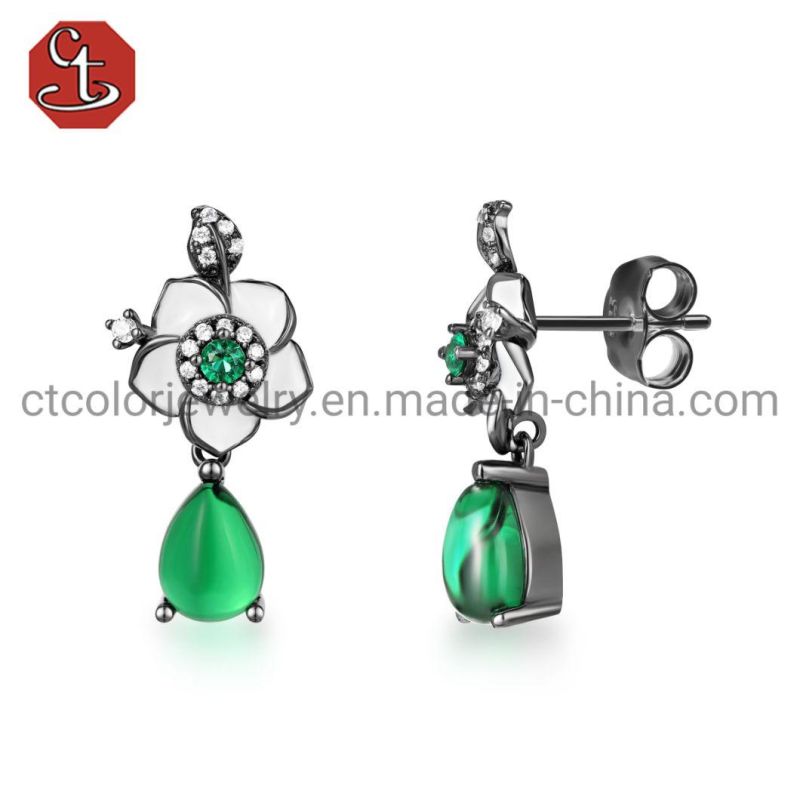 CT Color Jewelry Fashion jewelry 925 Sterling Silver Fresh water Pearl Engagement and Wedding Earrings Fine Jewelry for Women