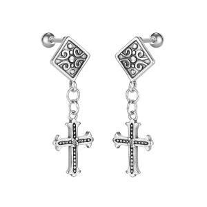 Cross Stainless Steel Earrings Drop