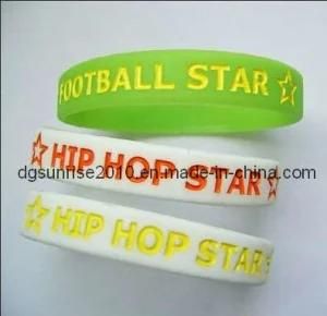 Embossed Silicone Bracelet With Various Colors