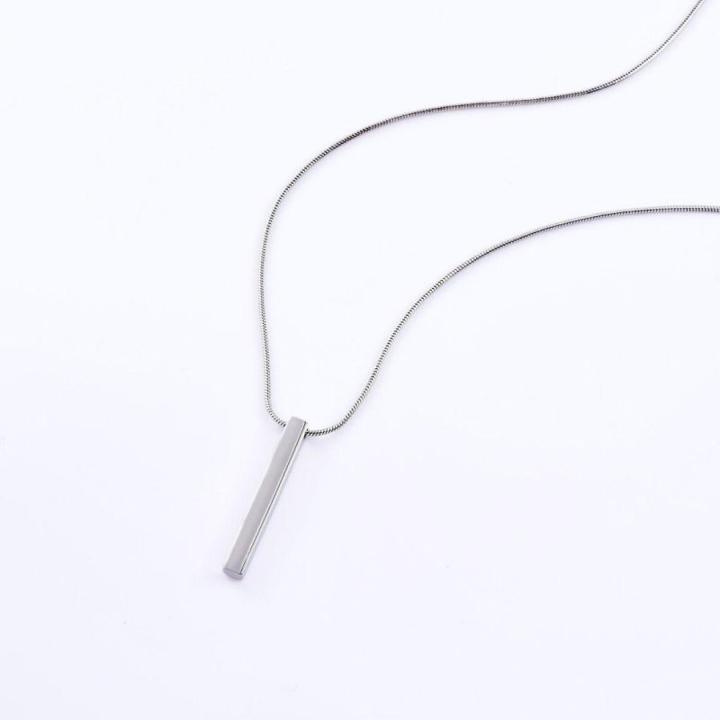 316 Stainless Steel Bar Stick Penant Necklace Non-Rust Jewellery Customized Fashion Jewelry for Lady and Men