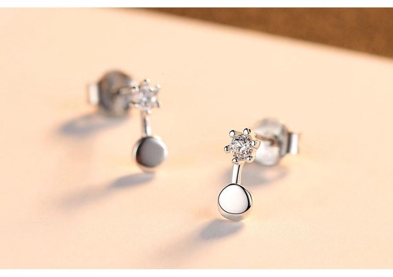 Fashionable Cross-Border Snowflake Connection Round Female Ear Studs