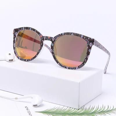 Fashionable UV400 Pattern Frame Women Shade Popular Plastic Custom Polarized Sunglasses