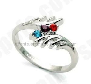 Fashion CZ Cubic Zircon Stainless Steel Finger Ring Jewelry (RZ1258)