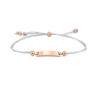 fashion Stainless Steel Cross Bar Charm Rope Bangle Bracelet for Women Jewelry