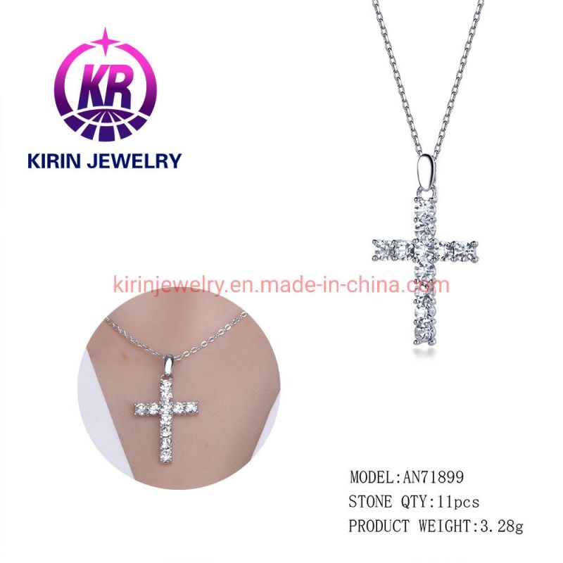 Trendy Popular Jewelry 925 Sterling Silver Necklace Cross Pendant Necklace for Women