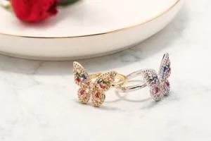 Women Jewelry Statement Hollow Butterfly Diamond Ring
