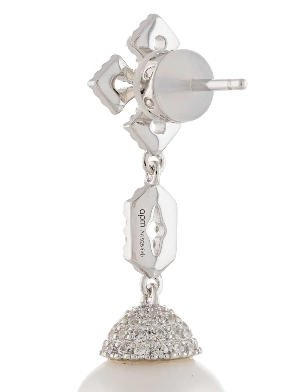 Pearl Crystal Temperament Long Asymmetric Earrings Jewelry