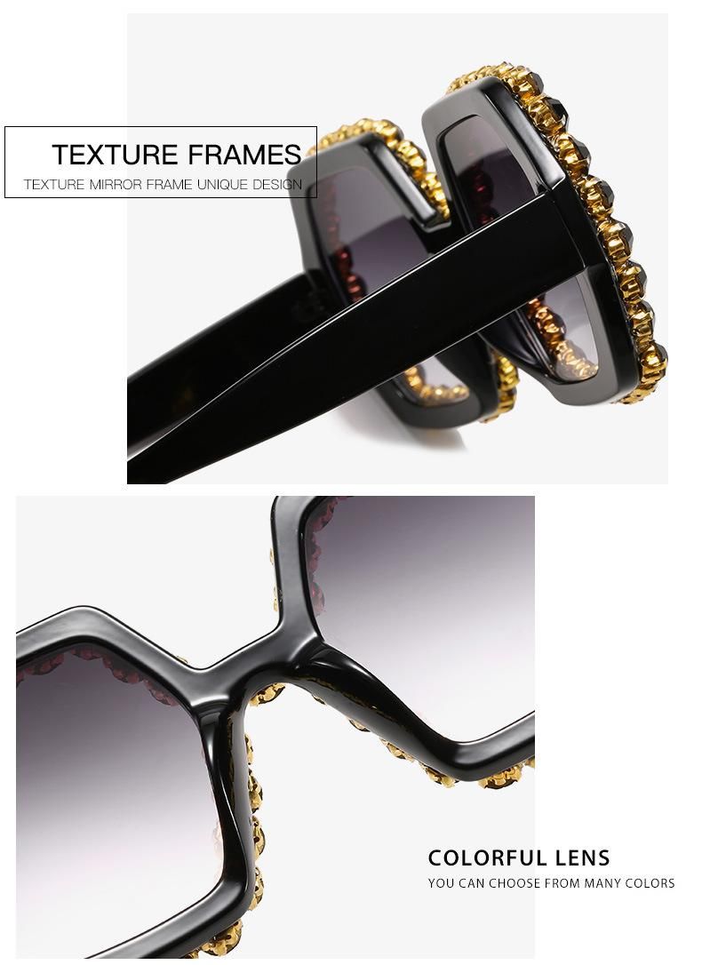 2021 Newly Good Women Sunglasses with Diamond Decoration