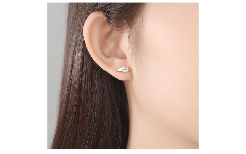 White Two Moutain Earrings Sets Stud for Women