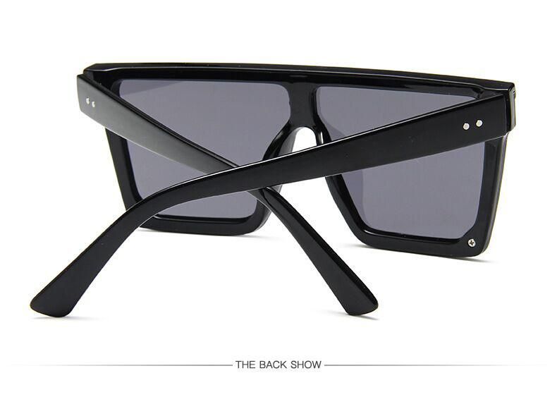 Female Big Frame Shades Black Lady UV400 Sun Glasses