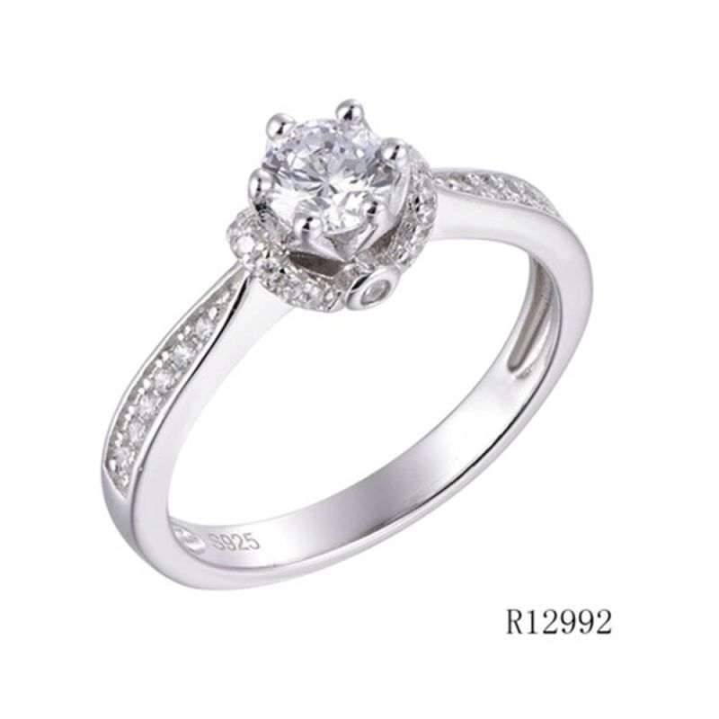 925 Sterling Silver Daily Engament CZ Ring for Women