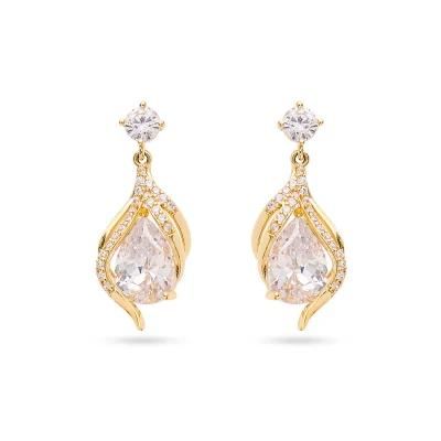 New Design Fashion Encapsulated Cubic Zircon Teardrop Diamond Earrings for Fashion Women Jewelry Accessories Bijoux