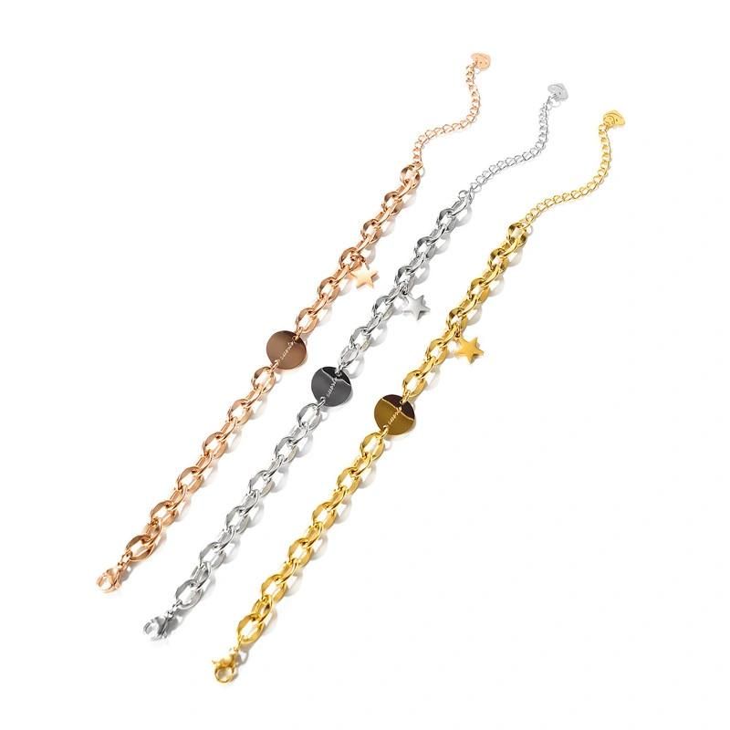 Stainless Steel Bracelets for Women Teen Girls Romantic Gift Steel/Rose Gold/18K Gold Plated Bracelets