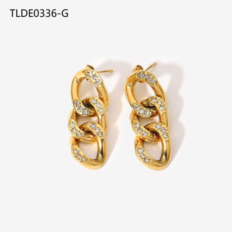 Manufacturer Custom Jewelry 18K Gold-Plated Stainless Steel Waterproof Hoop Earring, Famous Brand Earring, New Arrival Earring