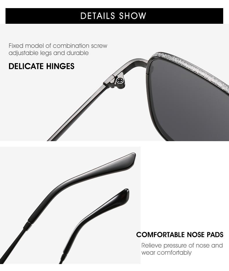 No MOQ Square UV400 Metal Sunglasses