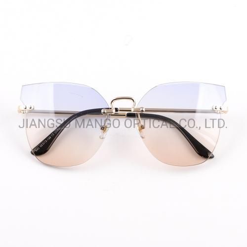 Rimless Fox Shape for Female Sunscreen Sunglasses