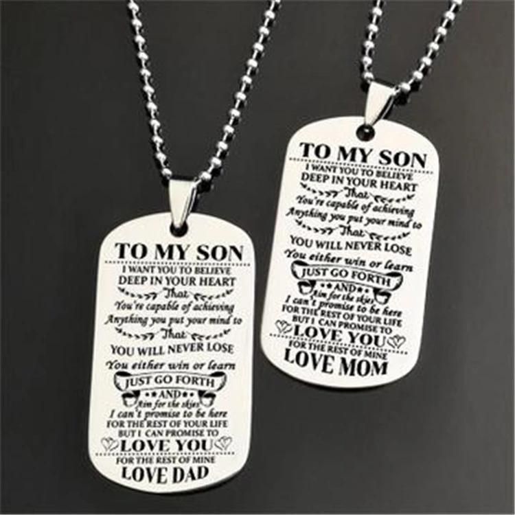 Military Stainless Steel Dog Brand Customized Lettering Gift Necklace