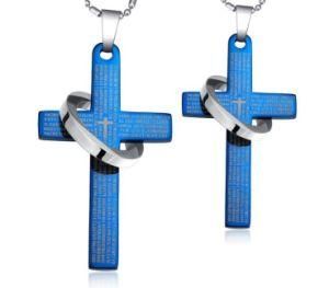New Fashion Personality High Quality Punk The Bible Cross with Ring Stainless Steel Pendants for Men Women Lovers Couples Wholesale Jewelry
