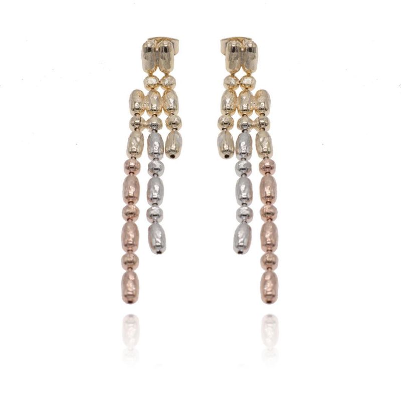 Tricolor Gold Plated Fashion Fringe Earrings for Women