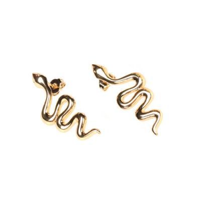 Wholesale Fashion Bohemian Earrings Jewelry Copper 18K Gold Plated Ear Cuff Snake Stud Earrings