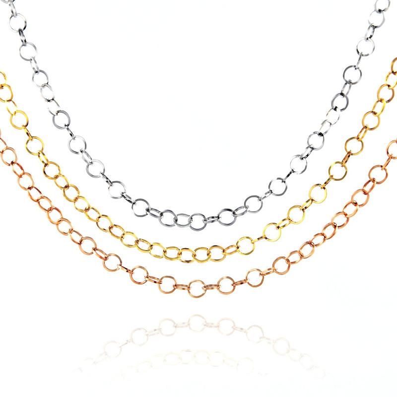 Stainless Steel Square Wire Circle Rolo Chain Link Necklace for Jewelry Making Accessories