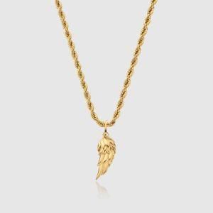 Mens Rope Chain Accessories Stainless Steel Gold Pepper Chilli Angel Wing Pendant Necklace