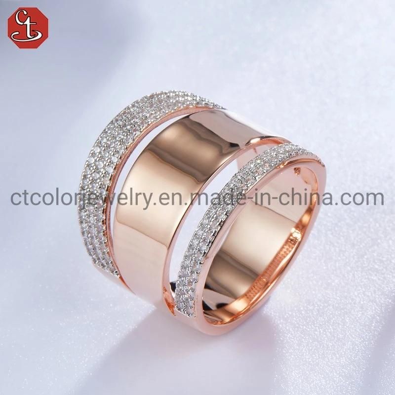 Wholesale 925 Sterling Silver Rose plated Ring Adjustable Open Women Rings Fine Jewelry