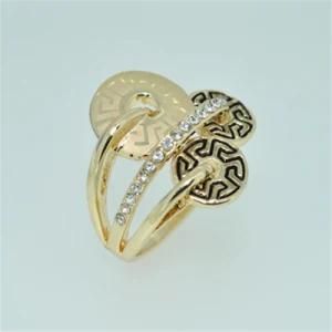 Fashion Ring 18k Gold Plated with Rhinestones Paved Brand Design Trendy Finger Rings Jewelry Free Shipping ((R140011)
