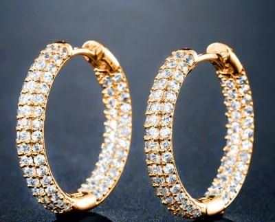 Fashion Gold C Shape CZ Earring for Wemen, Fashion Accessories
