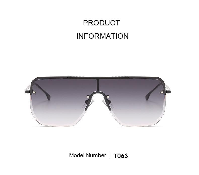 One PCS Brand Square Shape Metal Sunglasses