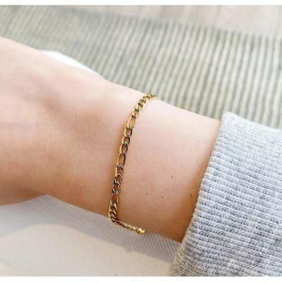 Stainless Steel Jewelry Nk3: 1 Bracelet 14/18K Real Gold Plated