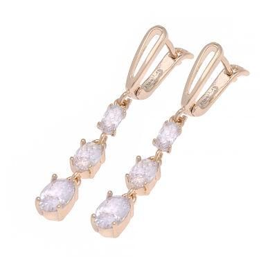 Unique Cubic Zirconia Gold Plated Jewelry Women&prime;s Earrings