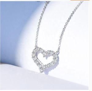 2021 New Design S925 Diamond Heart Pendant Necklace Lady