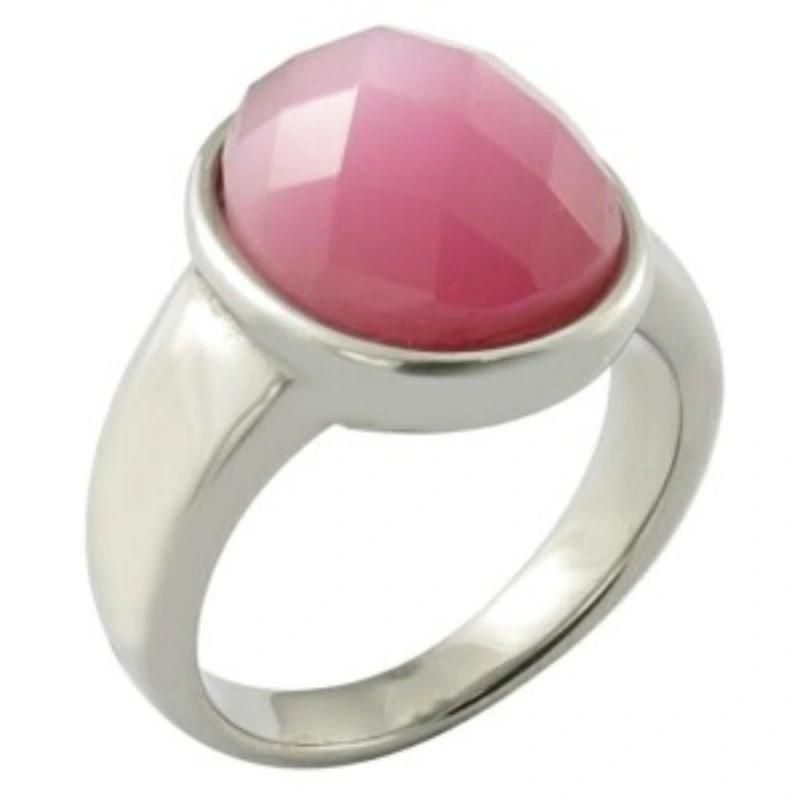 White Glass Stone Square Shape Rings