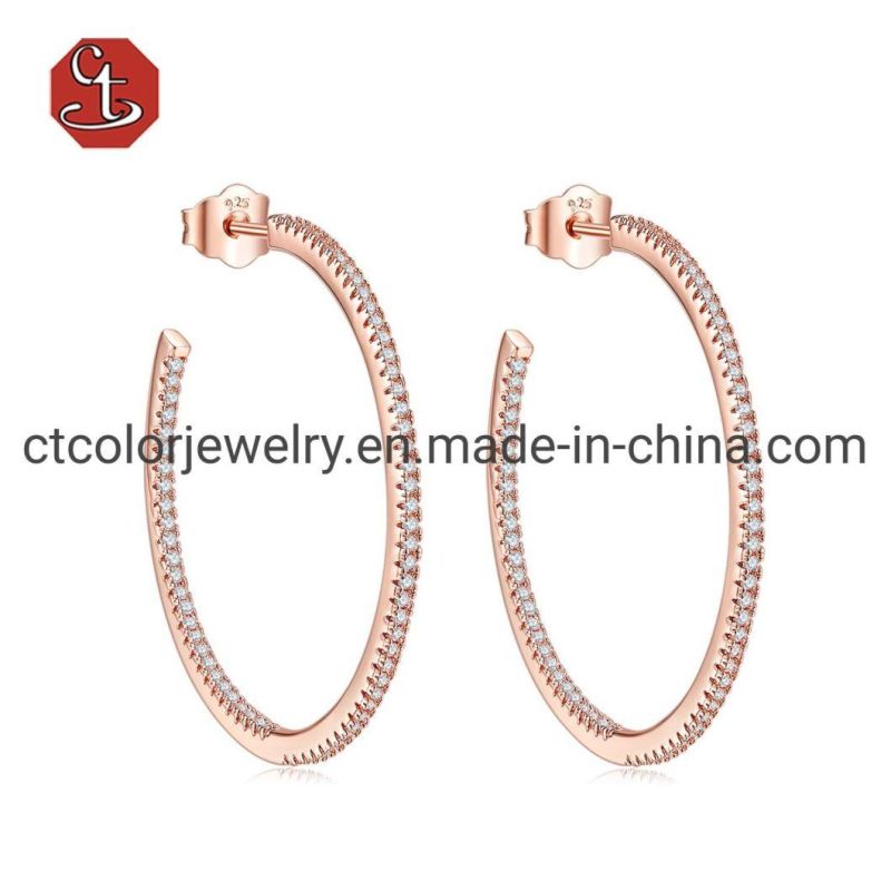 Round Hoop Silver Earrings Fashion Dangle Drop Earring Silver or Brass accessories Jewelry