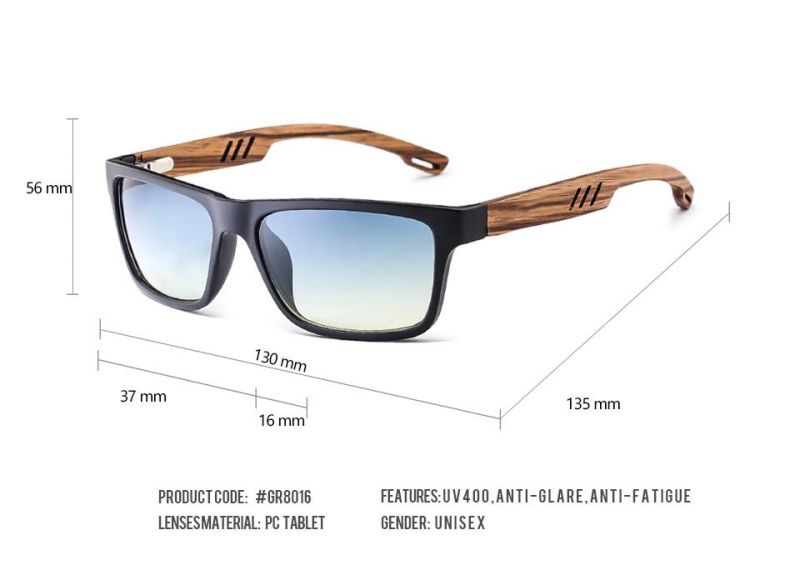 Custom Logo Fashion Cheap Bamboo Polarized Sunglasses