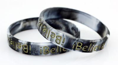 Europe Cheap Charity Plain Promotional Rubber Silicone Round Wristband Bracelet