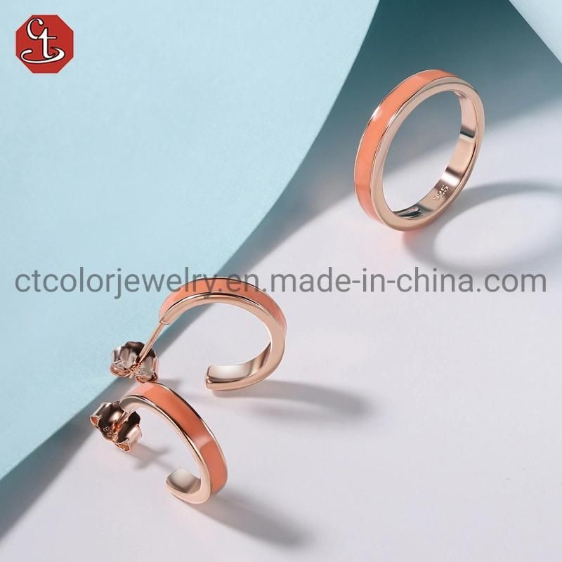 Custom Fashion Jewelry for Women 925 Silver Jewelry White Enamel Earrings