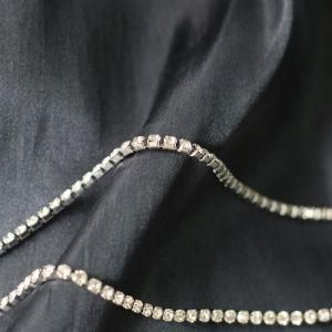 Wholesale Custom Silver Color Adjustable Size Stainless Steel 2.4mm CZ Cubic Zirconia Tennis Chain Necklace