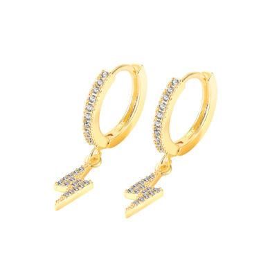 Fashion Simple Jewelry Temperament Lighting Shock Hoop Earrings for Women