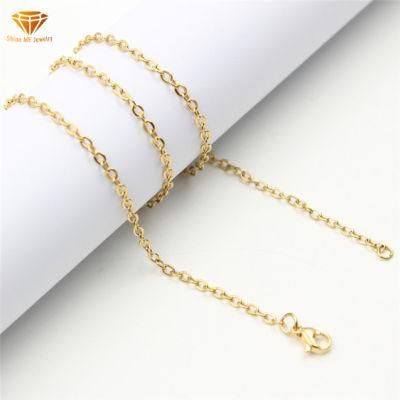 Simple Stainless Steel Cross Chain O Chain with Chain Thin 2mm Fashion Girls Pendant with Chain Ssnl060