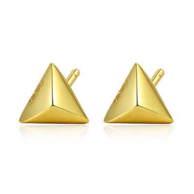 New Arrival 925 Silver Jewelry Triangular Prism Design Ear Stud