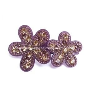 Flowers Hair Jewelry with Rhinestone Hair Clip for Women