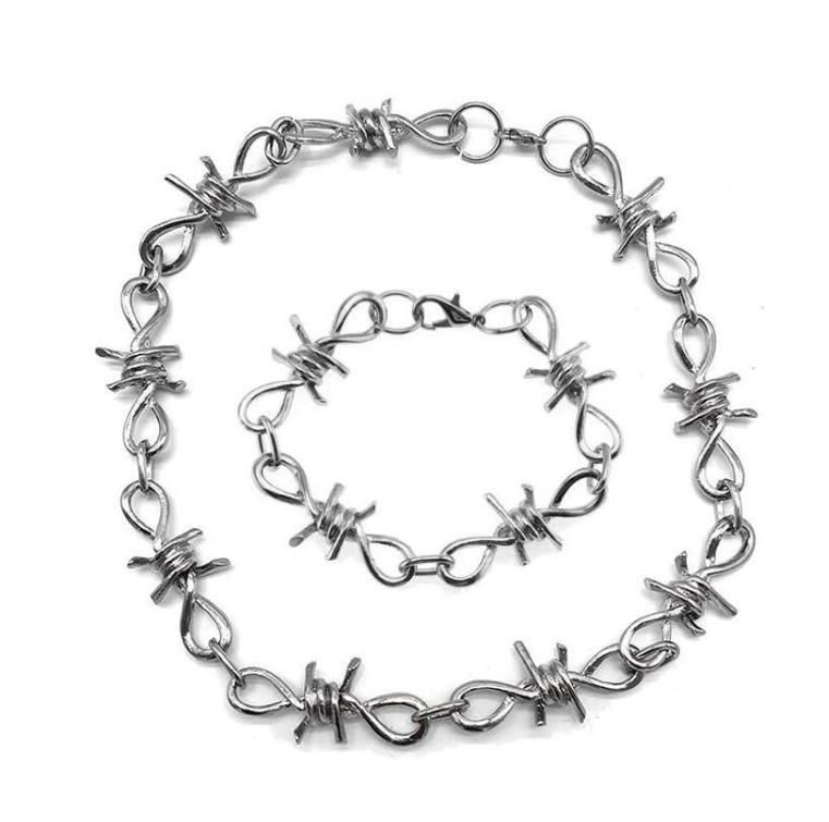 New Personalized Hip Hop Cool Style Burr Thorn Necklace Set