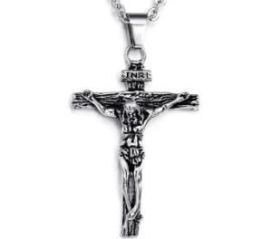 Antique Vintage Jesus Cross Pendant Necklace for Men Women Retro Male Pendants Necklaces Fashion Trendy Friendship Jewelry