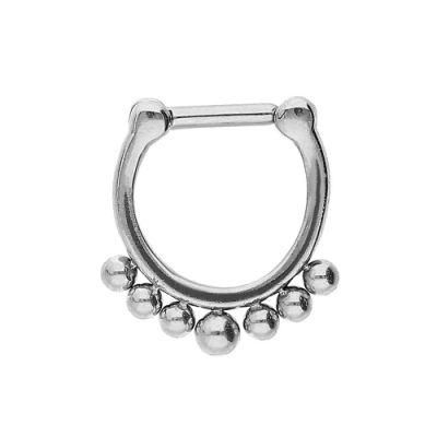 316L Surgical Steel Clicker Nose Ring Body Piercing Jewelry with 7 Balls