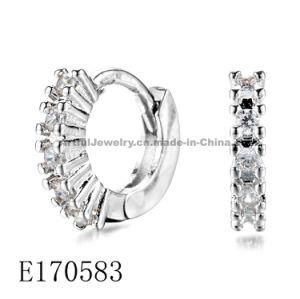 Good Selling 925 Sterling Silver Huggie Earring CZ Paved