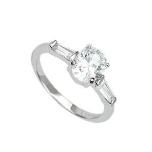 Stunning 925 Sterling Silver White Sapphire Women&prime;s Jewelry Ring