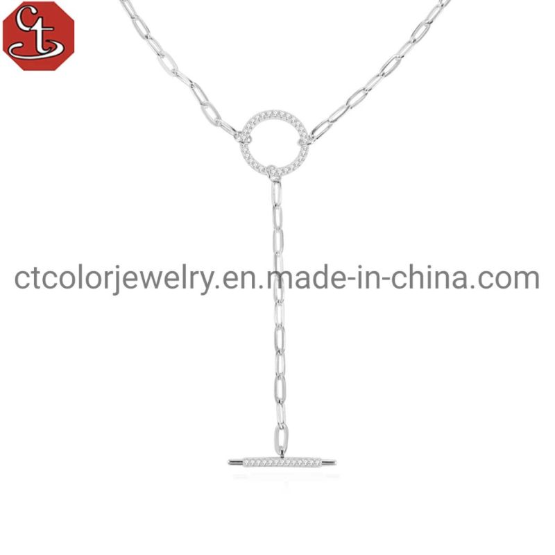 Custom Fashion Fine Jewellery 925 Silver Cubic Zirconia Fashion Accessories Jewelry Flower Pendant Necklace