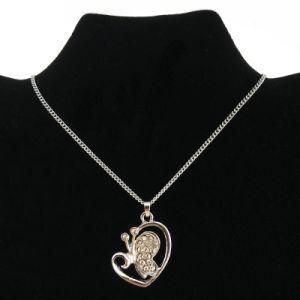 Silver Crystal Butterfly Charms Necklace for Party Decoration (FN16040801)